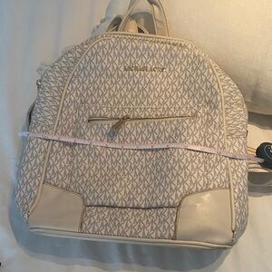 Cream Monogram Backpack